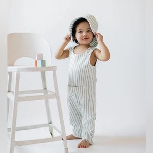 NWT Pehr overalls in stripes away sea, sz 3-6 mos